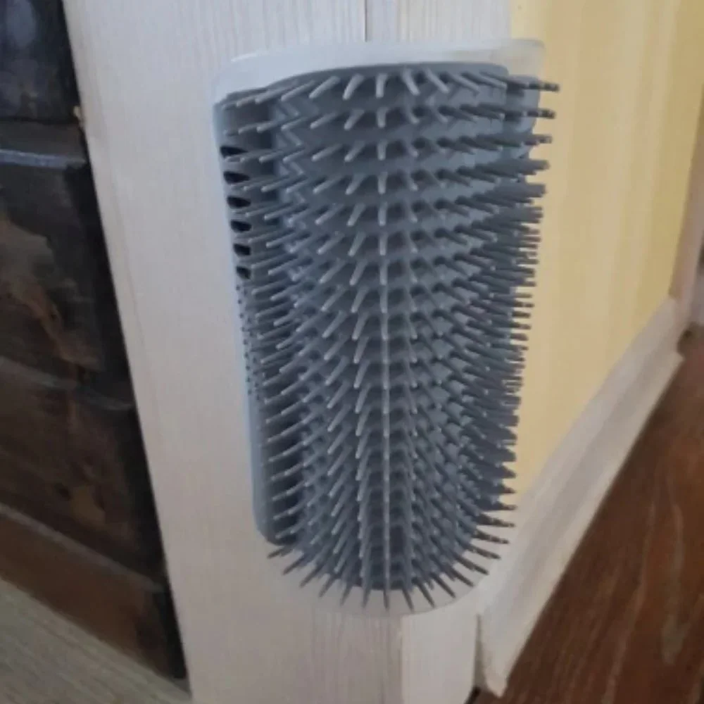 Longer Style Cat Self Groomer Full Body Brush Corner Mount Grooming Comb…